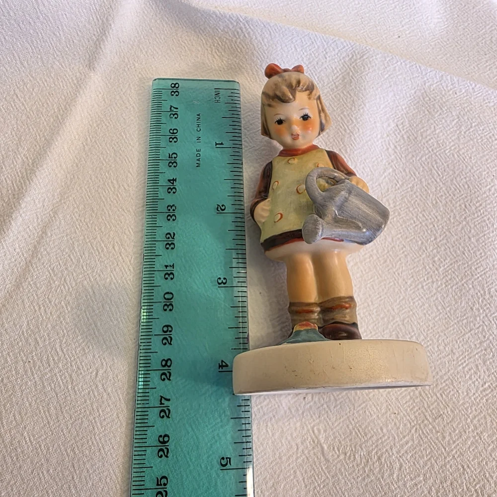 Vintage Goebel Hummel Little Gardener Girl Figurine Watering Can Flower TMK 3